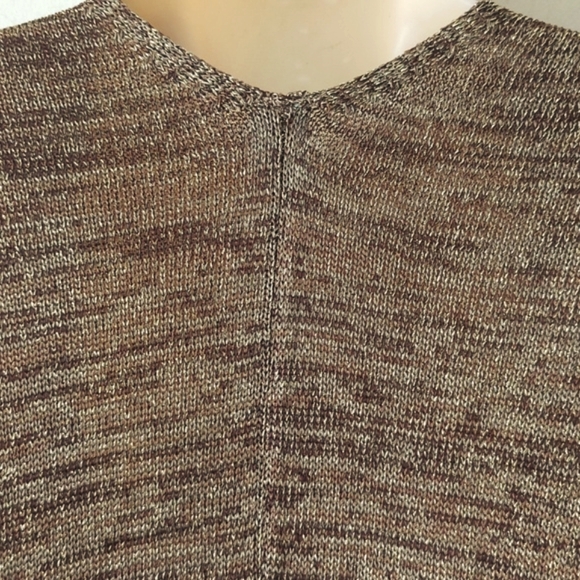 Chicos Browns & Metallic Boisseau Gold Knit Ruana Shawl Wrap - Picture 7 of 15